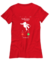 Snowboarding TShirt The Mountains Are Calling Red-W-Tee  - £17.26 GBP