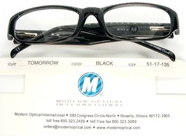 NEW MODERN OPTICAL TOMORROW BLACK EYEGLASSES GLASSES PLASTIC FRAME 51-17... - $272.41 MXN