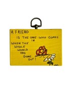 Friendship Artwork by Barb J Davis 1971 Wall Hanging Home Decor 1970s - $19.79