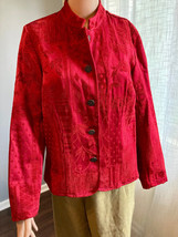 Women&#39;s Dress Barn Red Textured Blazer, Medium, Excellent - £19.13 GBP