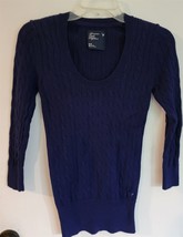 Womens M American Eagle Outfitters Navy Blue Round Neck Long Sleeve Sweater - $8.91