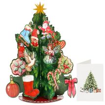 Pop Up Christmas Tree Cards 3D Handmade Foldable Vintage 14.6in Xmas Card - €9,85 Pop Up Christmas Tree Cards 3D Handmade Foldable Vintage 14.6in Xmas Card - €9,85 EUR