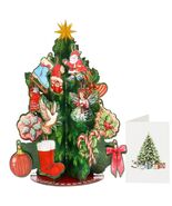 Pop Up Christmas Tree Cards 3D Handmade Foldable Vintage 14.6in Xmas Card - $211.24 MXN