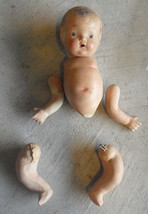 Vintage 1930s Composition Chubby Baby Boy Doll to Restore 10&quot; Tall - £35.83 GBP