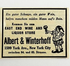 1945 WW2 German-USA NYC Advertisement Albert &amp; Winterhoff East End Liquo... - $19.99