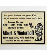 1945 WW2 German-USA NYC Advertisement Albert &amp; Winterhoff East End Liquo... - $27.15 CAD