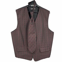 Formalwear Vest Vintage Tuxedo Necktie Mel Howard Black Red Sz Large - £23.35 GBP