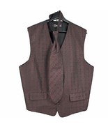 Formalwear Vest Vintage Tuxedo Necktie Mel Howard Black Red Sz Large - £23.30 GBP