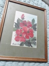 Peggy Pai, original oil on board &quot;Hibiscus&quot; Hawaii state flower, dedicated - £197.12 GBP