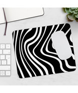 Black &amp; White Striped Mousepad-Zebra Stripes-Chromebook-MacBook Pro-Note... - £11.43 GBP