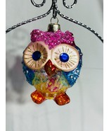 Pretty rhinestone glass glitter owl ornament Christmas, summer spring - €12,91 EUR