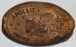 APOLLO 11 July 20 1969 Armstrong Collins Aldrin on 20 cent Mexican bronze coin - £15.94 GBP