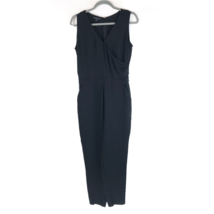 Metaphor Womens Jumpsuit Faux Wrap Sleeveless V Neck Pockets Black Size M - $14.49