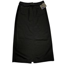 NWT 80s 90s VTG Liz Claiborne Sport Black Lycra belted Pencil Skirt Sz 12 - $62.37
