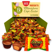 Reeces Easter Peanut Butter Cups Miniatures 1.5 Pounds Approx 72 Pieces Easter B - £19.75 GBP