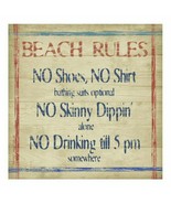 Beach Rules Absorbent Beverage Coasters by Kate Ward Thacker Set of 4 - $11.99