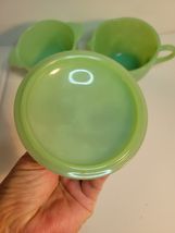 Fire King Jadeite Cream & Sugar Set with Lid Ribbed Pattern image 3