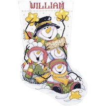 Design Works Counted Cross Stitch Stocking Kit 17&quot; Long Let It Snow snowman - £17.44 GBP