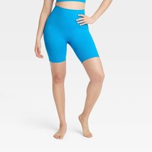 All In Motion Women&#39;s Seamless High Rise Rib Bike Shorts 6&quot; Blue Choose ... - $9.99