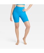 All In Motion Women&#39;s Seamless High Rise Rib Bike Shorts 6&quot; Blue Choose ... - $13.66 CAD