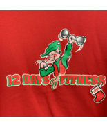 Red Christmas Crewneck Sweatshirt 12 Days of Fitness Elf Size L 1994 Vin... - £25.02 GBP