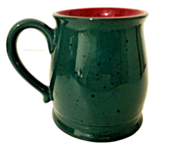 Colours By Alexander Julian Mug Green Speckled Ceramic, Maroon Int. 4&quot;H  12oz. - £8.49 GBP