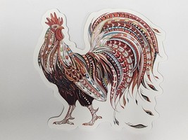 Beautiful Multicolor and Pattern Rooster Sticker Decal Farm Theme Embellishment - £1.83 GBP