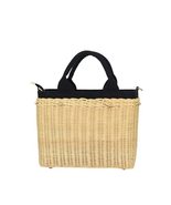 ILUKKY Handbag for Women Handwoven Straw Beach Bag Canvas Lined Small Sq... - £65.90 GBP