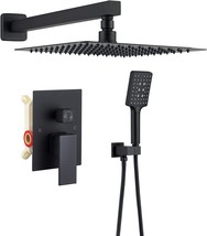 Matte Black Shower System With High Pressure 10 Inches Brass Rain Shower Head - $233.99