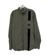 Harley-Davidson Army Green Long Button Down Shirt Mens Size Medium - £28.40 GBP