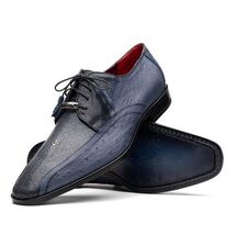Lucca Stingray and Ostrich dress Derby's Tasseled Laces Shoes Navy image 3