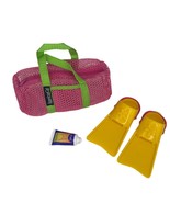 American Girl Scuba gear, 3 piece set Flippers Sunscreen Mesh Bag - £12.45 GBP