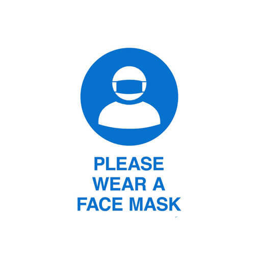 Durus Self Adhesive Decal 105x148mm (2pk) - Wear Face Mask - $32.69
