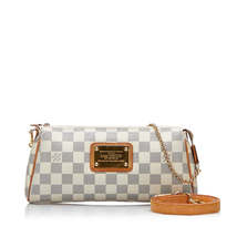 Louis Vuitton Damier Azur Eva Chain Shoulder Handbag White PVC Leather - £1,742.63 GBP