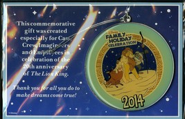 DISNEY CAST MEMBER FAMILY HOLIDAY CELEBRATION 2014 LION KING ORNAMENT - £7.43 GBP