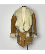 Vintage Coat Overland Sheepskin CO Split Pelt Collar Shearling Antler Bu... - £368.25 GBP