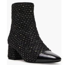 Steve Madden Eiffel Bootie, Tweed Black Sparkle, Low Block Heel, Size 8.... - $108.20 CAD