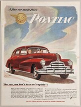 1947 Print Ad Pontiac Four-Door A Fine Car Made Finer General Motors - $13.48