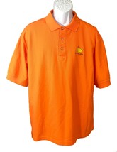 Divots Men&#39;s Short Sleeve Button Down &quot;Shaligusta&quot; Polo Golf Shirt Orang... - $9.89