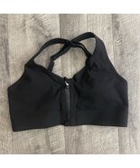 Athleta Empower II Daily Bra A-C Black Front Zip Sports Bra Small Petite SP - $23.92