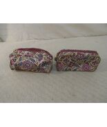 (2) Estee Lauder White Pink Blue Flower Design 9&quot; X 5&quot; Travel Makeup Bag... - €11,18 EUR