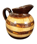 Vintage Hand-Painted Barrel-Style Clay Pitcher - 2Y131 - $129.97 CAD