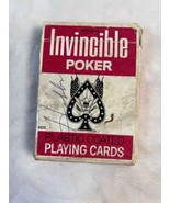 Vtg Invincible Playing Cards 8202 Western Poker Size Red Linen Finish Co... - £7.81 GBP
