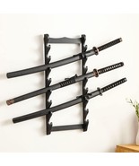 8-Tier Sword Holder Wall Display Sword Rack Black Samurai Sword Stand fo... - €60,14 EUR