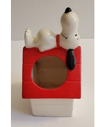 Vintage Peanuts Snoopy lying on doghouse ceramic planter Determined 6&quot; t... - $19.99