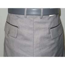 Mens Apollo  King  Banded Collarless suit Chinese Mandarin Wide leg AG93 Gray image 3