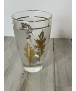 Vintage Libbey Golden Foliage  4.5&quot; Tall Leaf Leaves Libby Drink Water S... - £5.24 GBP