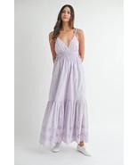 MABLE Eyelet Lace Maxi Dress With Side Strap Details - $100.95