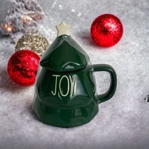 Rae Dunn JOY Green Christmas Tree Mug &amp; Topper Holiday Season Winter Bra... - £21.71 GBP