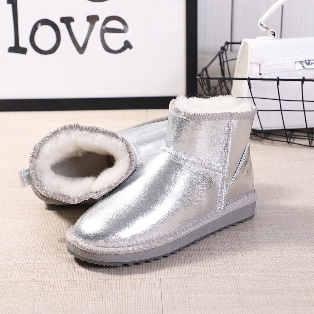 Primary image for MBR FORCE new Cowhide genuine Leather Wool Lined Women Winter Ankle Snow Boots W